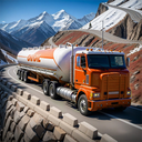 Oil Tank Truck Driving
