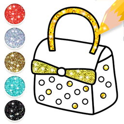 Glitter Stylish Handbags Coloring Book For Girls