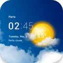 Transparent clock & weather