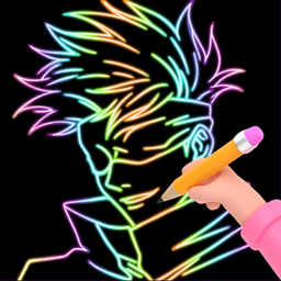 Glow Art Drawing - Neon Doodle