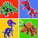 Robot Dinosaur Fight Battle