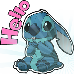 Cute Blue Koala Stitch Stickers for WhatsApp