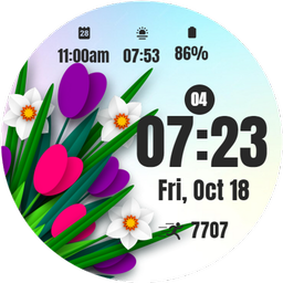 White Floral Spring Watch Face