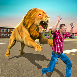 Angry Lion Sim City Attack