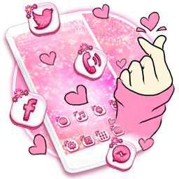 Bling Love Heart Launcher Theme Live HD Wallpapers