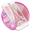 Pink Shiny Eiffel Paris Launcher Theme Live HD