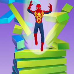 Super Spider Stack - Fall Helix Crash 3D