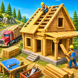 Wood House Construction Game