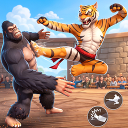 Kung Fu Animal Fighting Games: Wild Karate Fighter – کونگ فو حیوانات