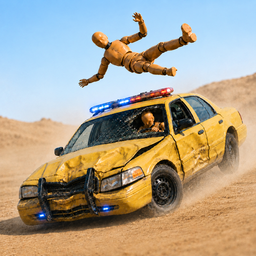 Jumping Car Damage Test Game