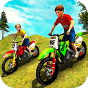 Kids Downhill Mountain Motorbike Riding