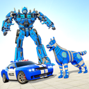 Police Dog Robot Car Transforming: Car Robot Games