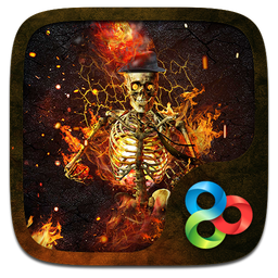 Fire Skull Parallax Go Launcher Theme