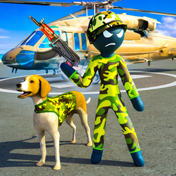 Stickman Army Dog Chase Crime Simulator