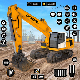 City Heavy Excavator Crane 3D