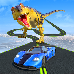 Dinosaur Car Chase Ramp Stunts