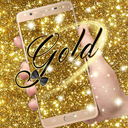 Glitter Gold Live Wallpaper Theme - black gold bow
