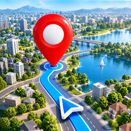 GPS Navigation Satellite Map