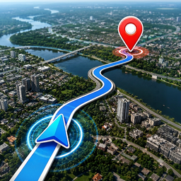 GPS Navigation Satellite Map