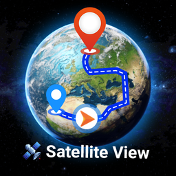 GPS Satellite Earth Map View