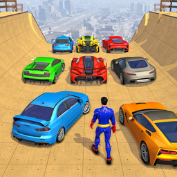 Superhero Car Mega Ramp Racing