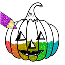 Halloween Coloring Drawing Pages Glitter