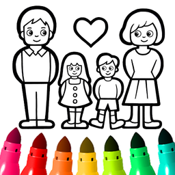 Family Drawing and Coloring