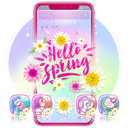 Pink Aesthetic Hello Spring Words Theme