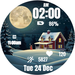 Christmas Eve Moon Watch Face