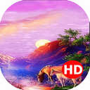 پس زمینه زنده آب خوردن اسب