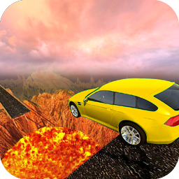Wall Of Lava Volcano Cars 3D