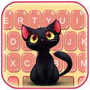 Black Cute Cat Keyboard Theme