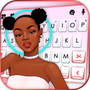 Black Pretty Girl Keyboard Theme