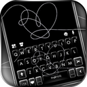 Black Sketch Heart Keyboard Background