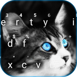Blue Eye Kitty Cat Keyboard Th