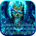 Blue Flame Skull Keyboard Theme