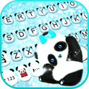 Blue Glitter Baby Panda Keyboard Theme
