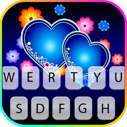 Blue Hearts Love Keyboard Theme