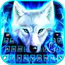 Blue Night Wolf Keyboard Theme