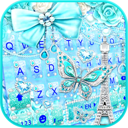 Blue Paris Butterfly Keyboard