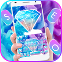 Blue Purple Ink Diamond Keyboard Theme