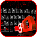 Neon 3D Red Keyboard Theme