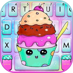 Colorful Galaxy Cupcake Keyboard Theme