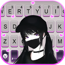 Cool Girl Mask Keyboard Backgr
