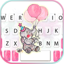Cute Balloon Elephant Keyboard Theme