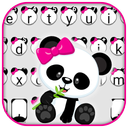 Cute Bowknot Panda Keyboard Theme
