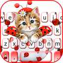 Cute Ladybird Kitten Keyboard Theme