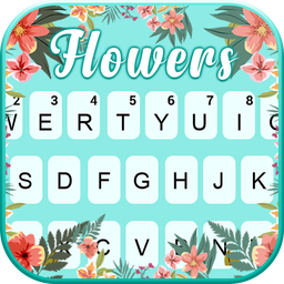 Cyan Flowers Keyboard Theme