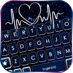 Dark Blue Heartbeat Keyboard T