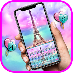 Pink Paris Eiffel Tower love Keyboard